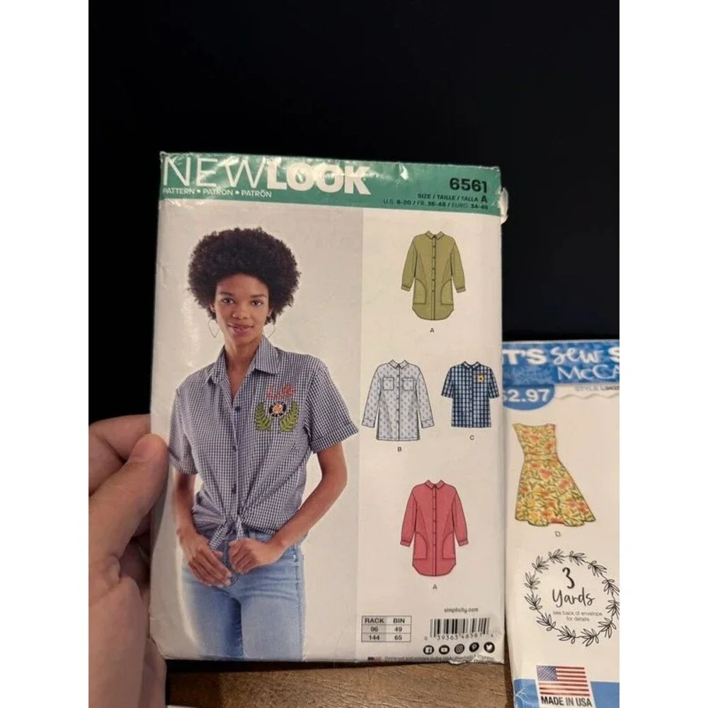 Lot of 6 Sewing Patterns Simplicity McCall's New Look Dresses Tops Aprons Bags